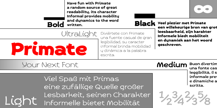 Przykład czcionki Primate Black Italic